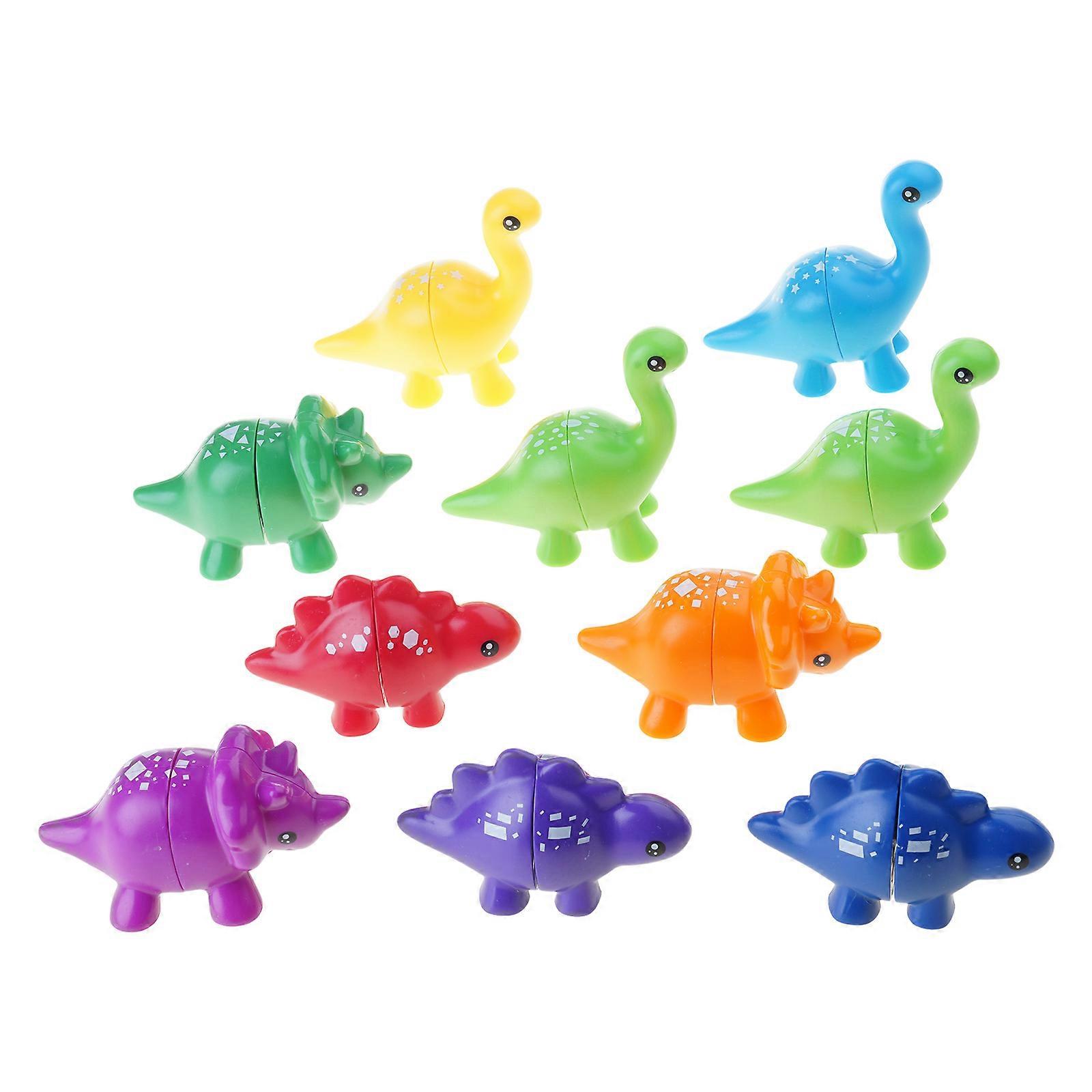 Educational Color Cognition & Sorting Toy Enlightenment Dinosaur Matching Toy for Kids Play Children Christmas Presents Multicolor