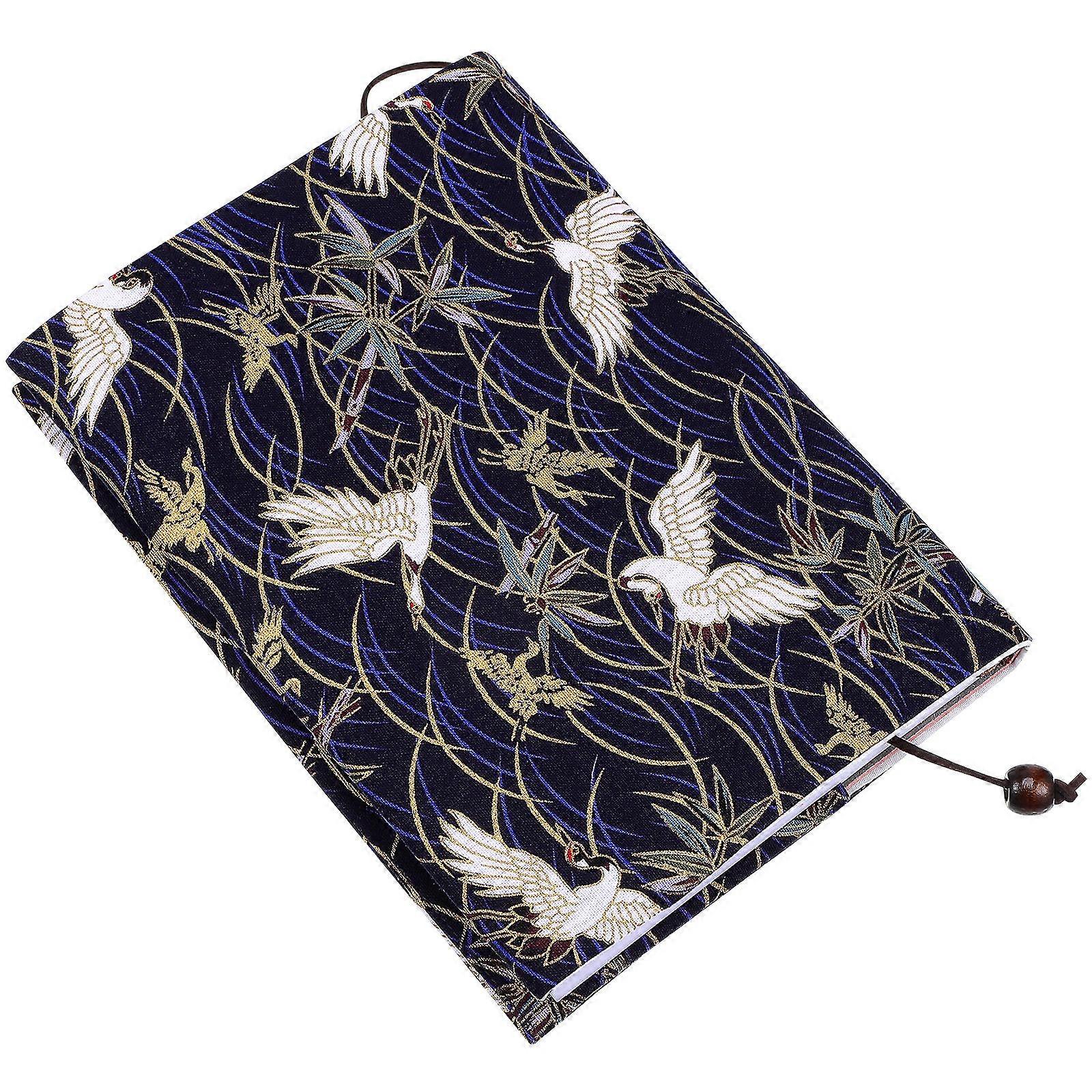 1pc Adjustable Book Cover Decorative Book Sleeve Crane Design Book Protector
