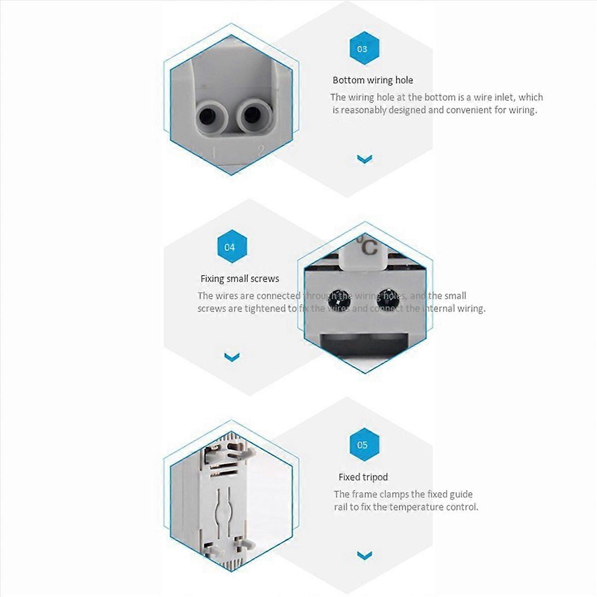 3X KTS011 NO Normally Open Adjustable Mechanical Temperature Controller Cabinet Thermostat Din Rail,