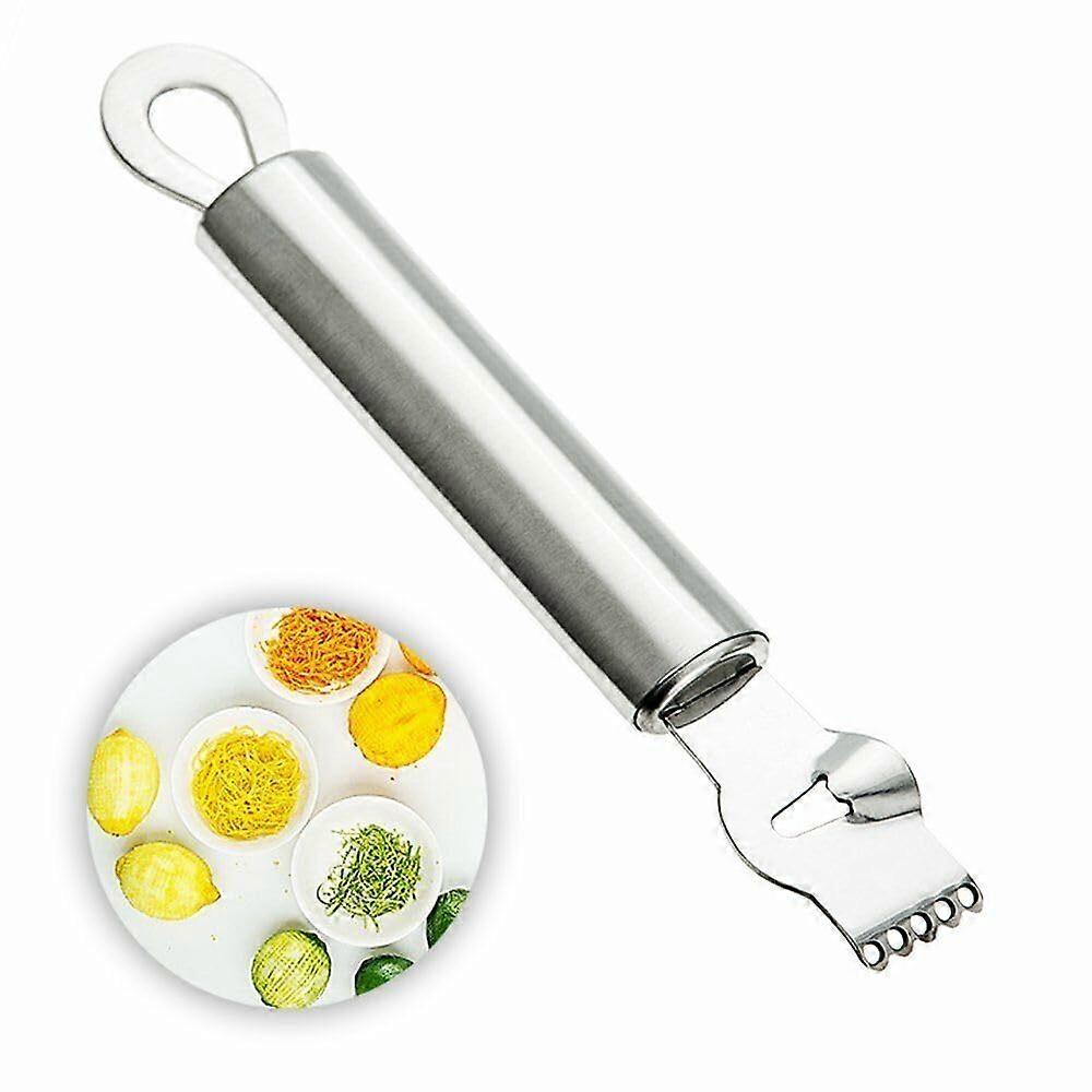 Dual Pack Stainless Steel Citrus Zester with Ergonomic Handle for Lemon Orange Lime Grating
