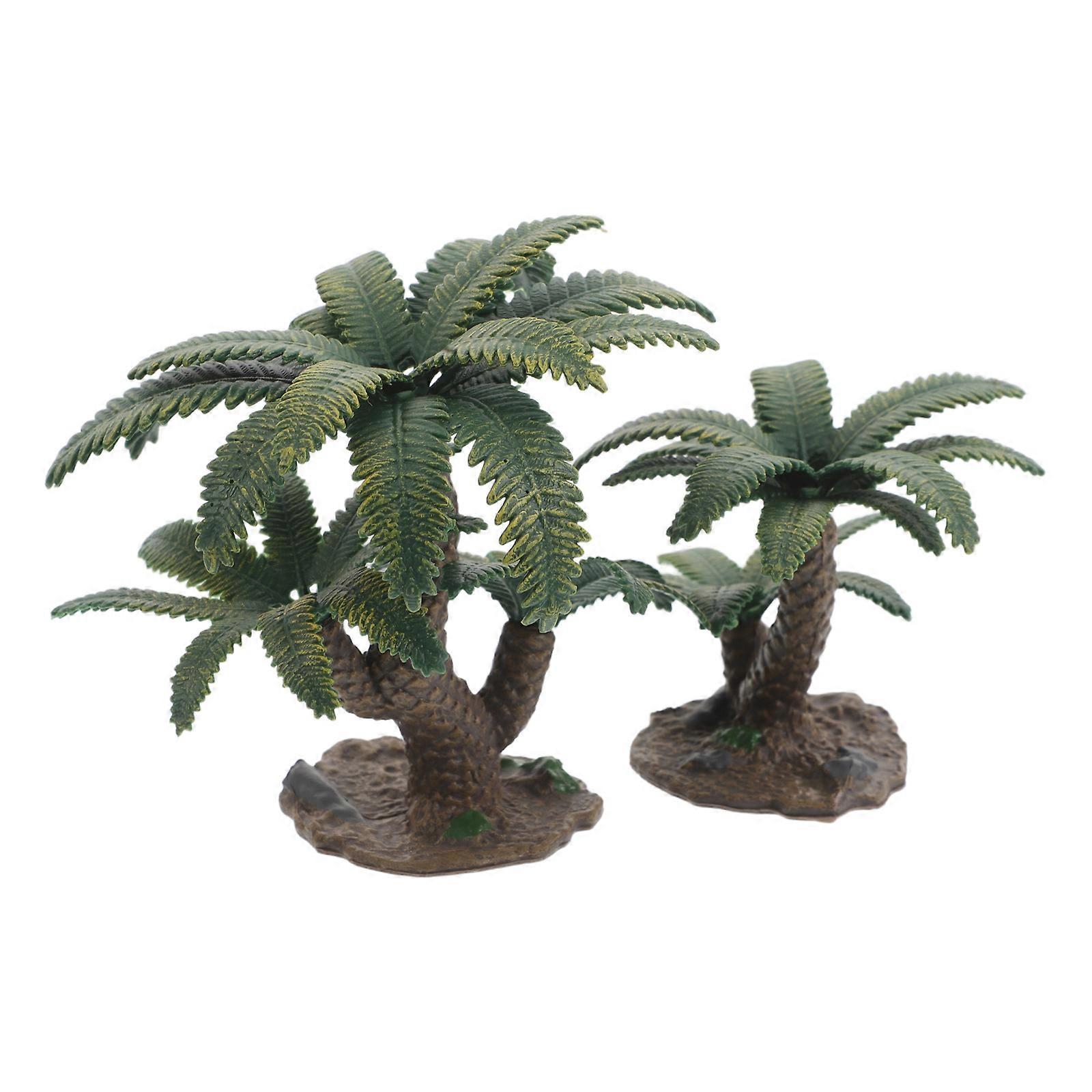 Realistic Micro Landscape Artificial Tree Set for Craft Decor 2Pcs Plastic