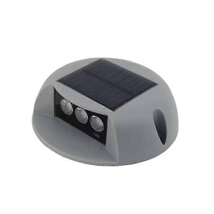Solar Step Lights Outdoor with 3 LEDs, Waterproof Dusk to Dawn Solar Powered Pathway Lighting Gray