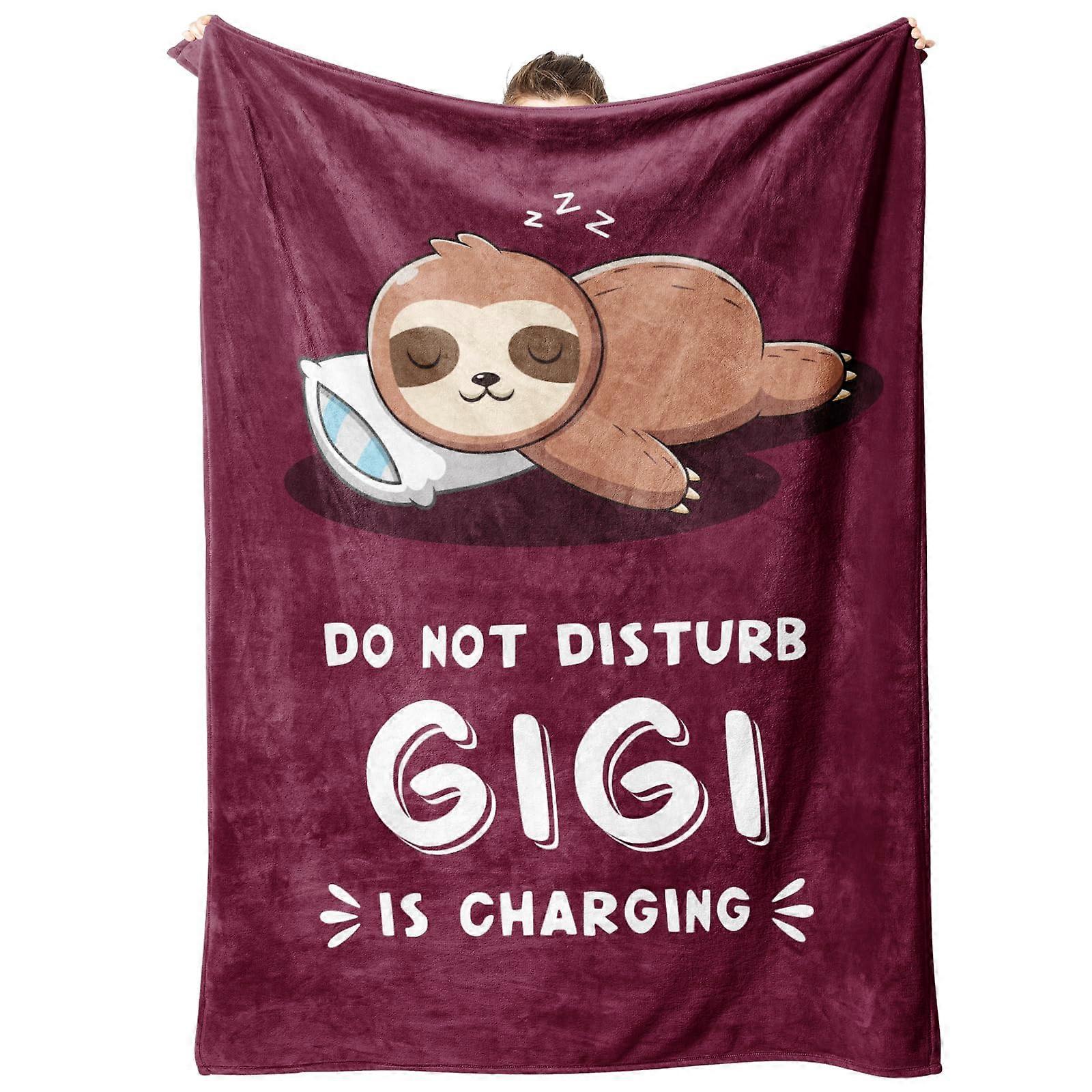 Blanket with Funny Sloth Design – Soft Plush 60x50 Grandma Gift from Grandkids