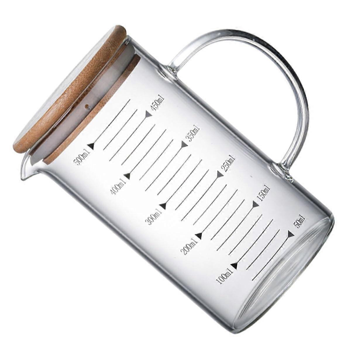 Glass Measuring Cup with Lid, Large Borosilicate, Scale Markings, Microwave Safe Kitchen Tool