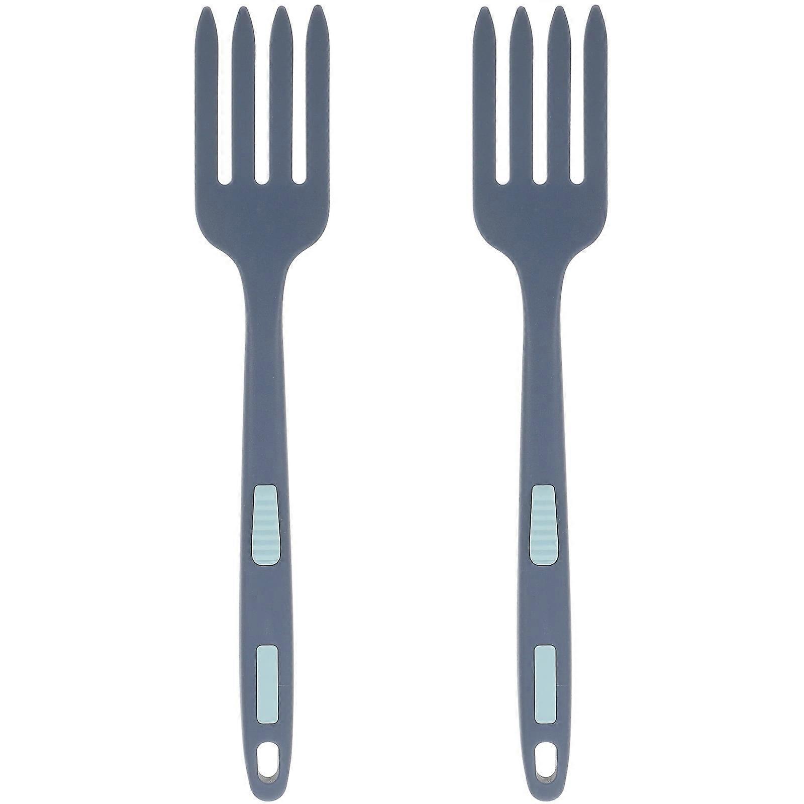 2Pcs Silicone Cooking Fork Washable Mixing Fork Nonstick Silicone Fork Multi-use Cooking Fork