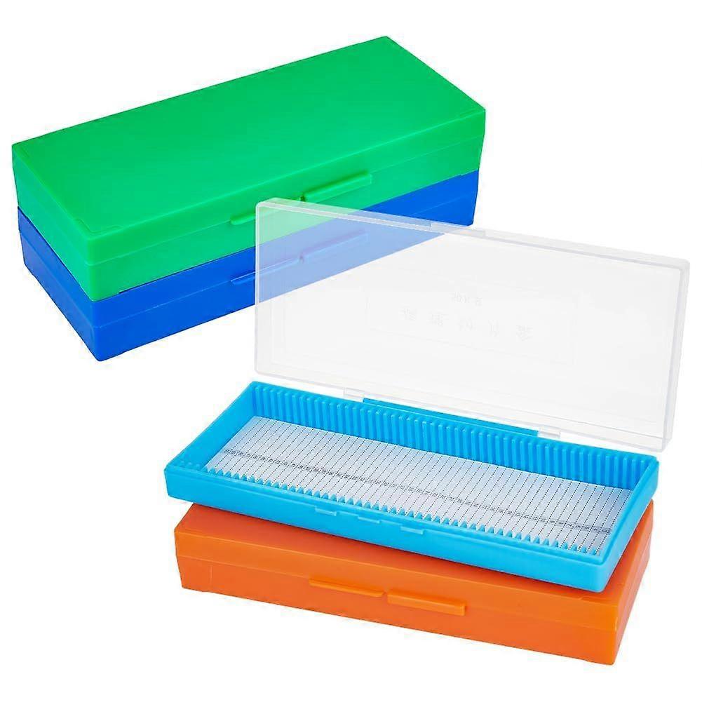 4Pcs 50-Place Plastic Microscope Slide Holder with Foam Liner 8x3.6x1.2 Inch Microscope Glass Slide Box Plastic Slide Storage Box Plastic Microscope S