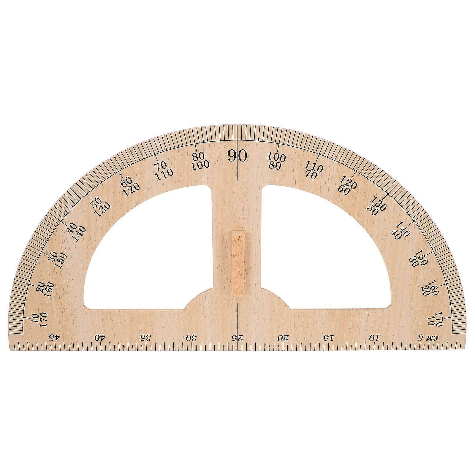 Wooden Measuring Ruler Ruler Teaching Tool for Teaching Light Brown
