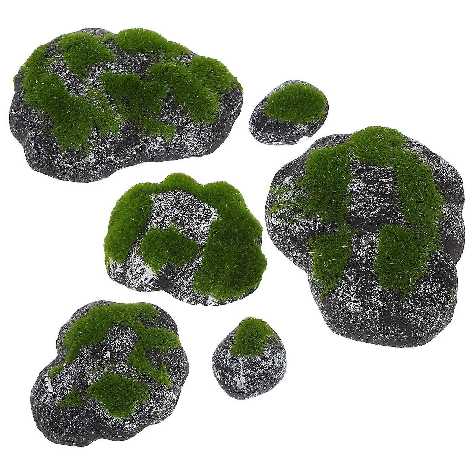 Artificial Moss Stones for Decor 1Set Moss Stone Decoration