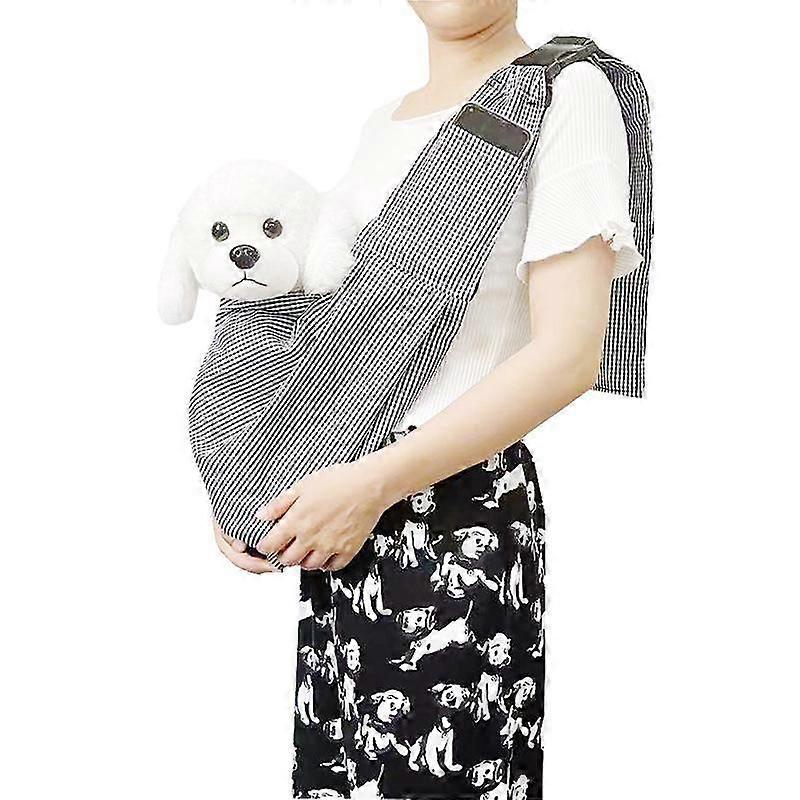 Dog Carrier, Reversible Sling Dog Carrier Shoulder Strap, Adjustable Dog Sling, Puppy Carrier Bag with Collar Hook for Dog/Cat/Rabbit Up to 4.99kg
