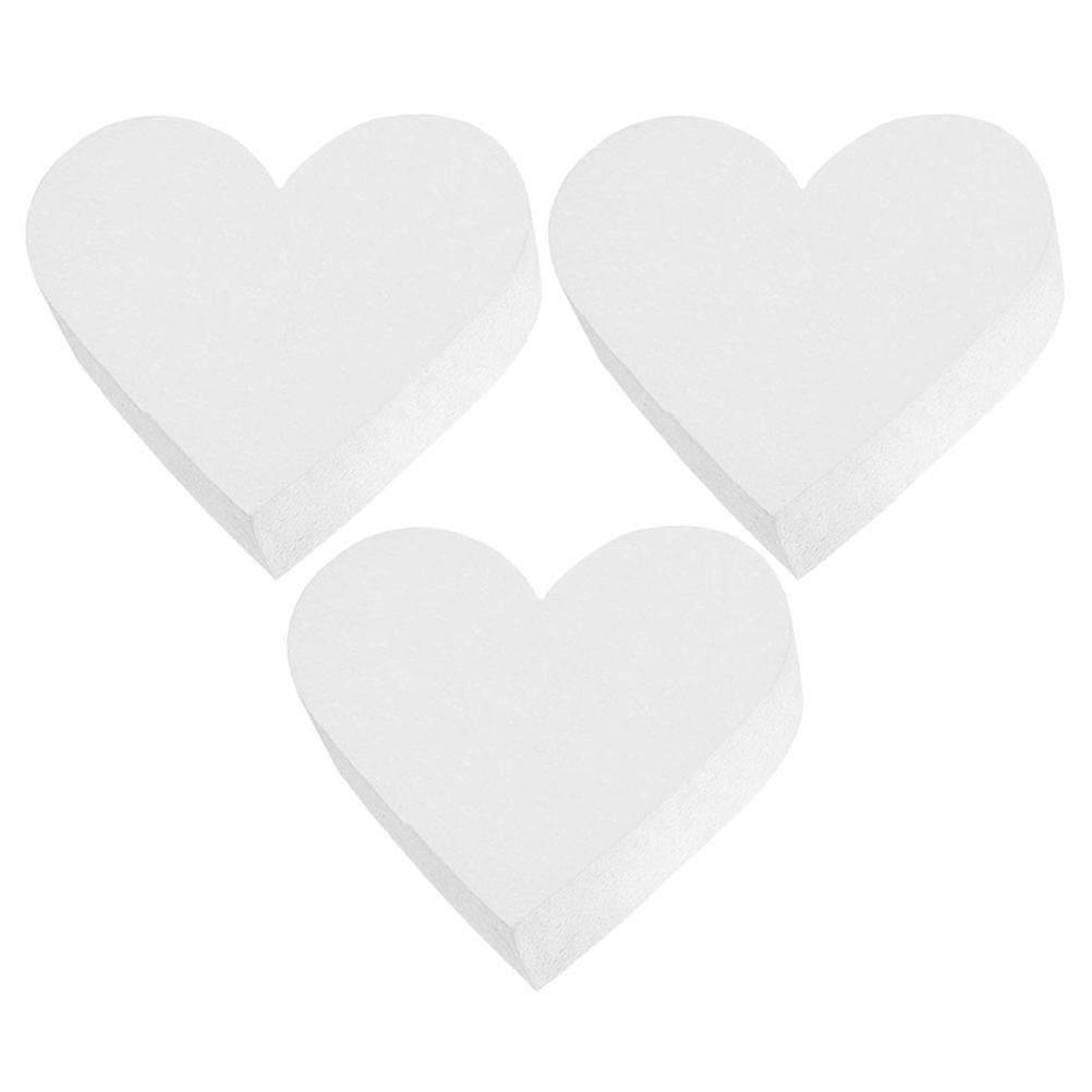 White Foam Cake Model Heart for Cake Decorating Practice 3Pcs Set