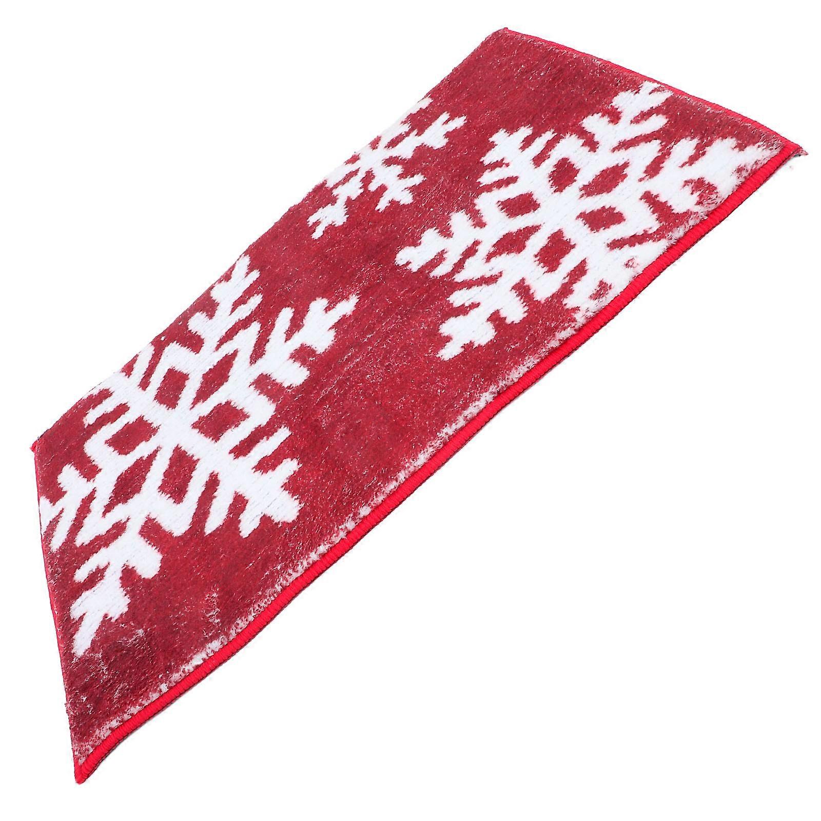 Entryway Rug Festive Atmosphere Bathroom Accessories Polyester Fiber Red Rectangular 2Pcs