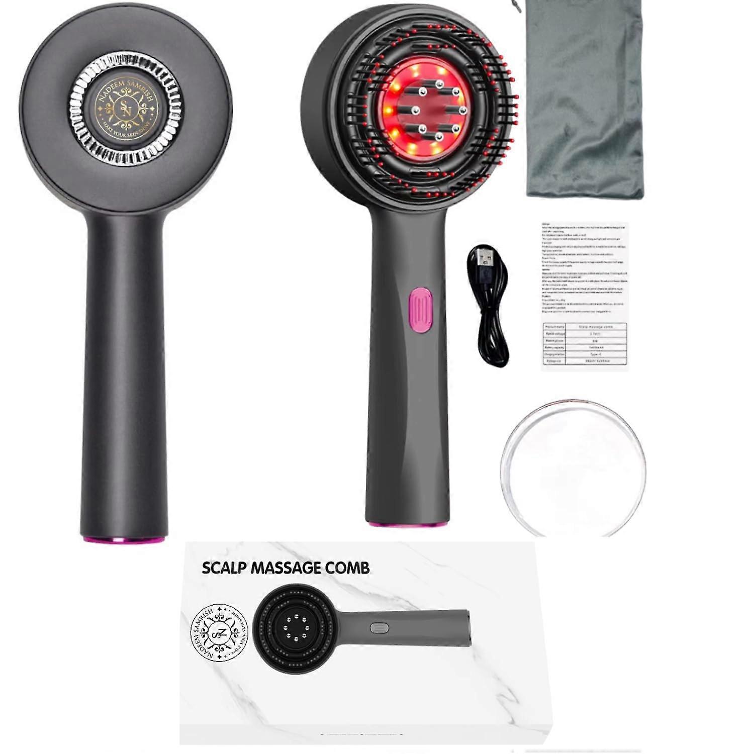 3 in 1 Hair Oil Applicator and Rechargeable Scalp Massager Brush with Waterproof NonSlip Grip