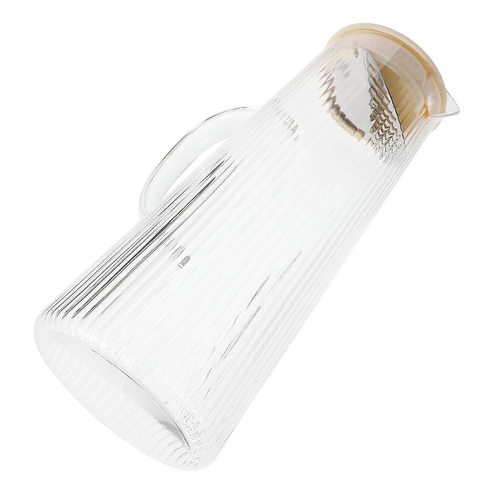 Glass Water Pitcher with Leakproof Lid, Large Glass Carafe for Hot and Cold Drinks, Juice and Milk