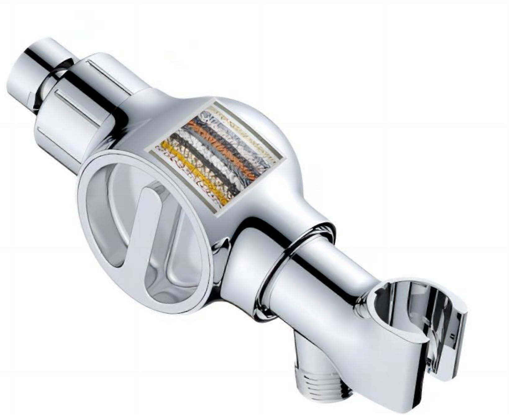 Filtered Shower Head Holder with US Patented Filter, Wall Mounted 2 in 1 Design, Chrome