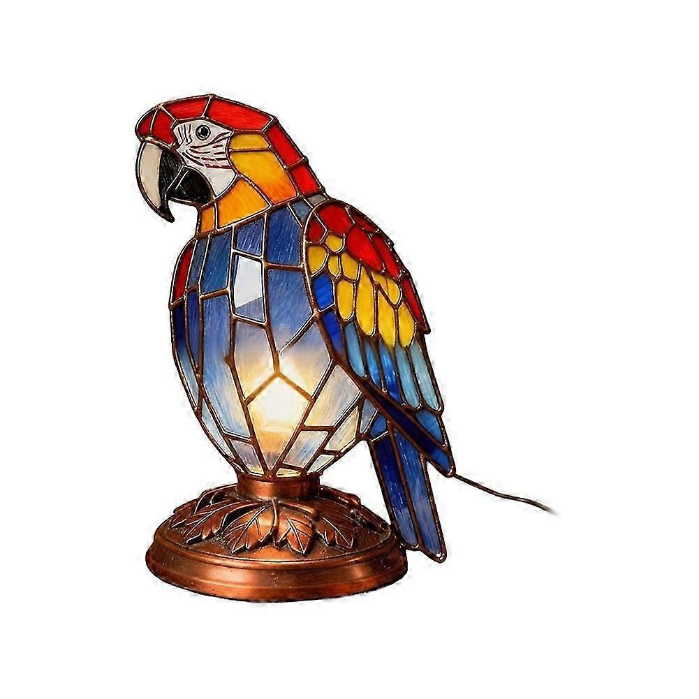 European Bird Design Table Lamp with Soft Night Light for Bedroom and Study Resin Craft