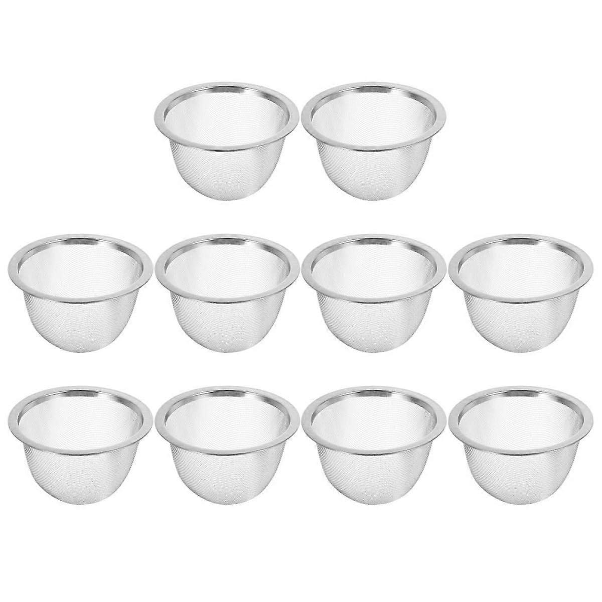 10Pcs Stainless Steel Tea Infuser with Lid Loose Leaf Tea Strainer Fine Mesh for Cups and Teapots