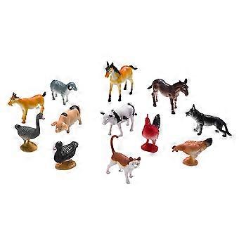 12pcs modello animale bella apparenza anti-colpo colore brillante creatura del bosco figure animali per bambini