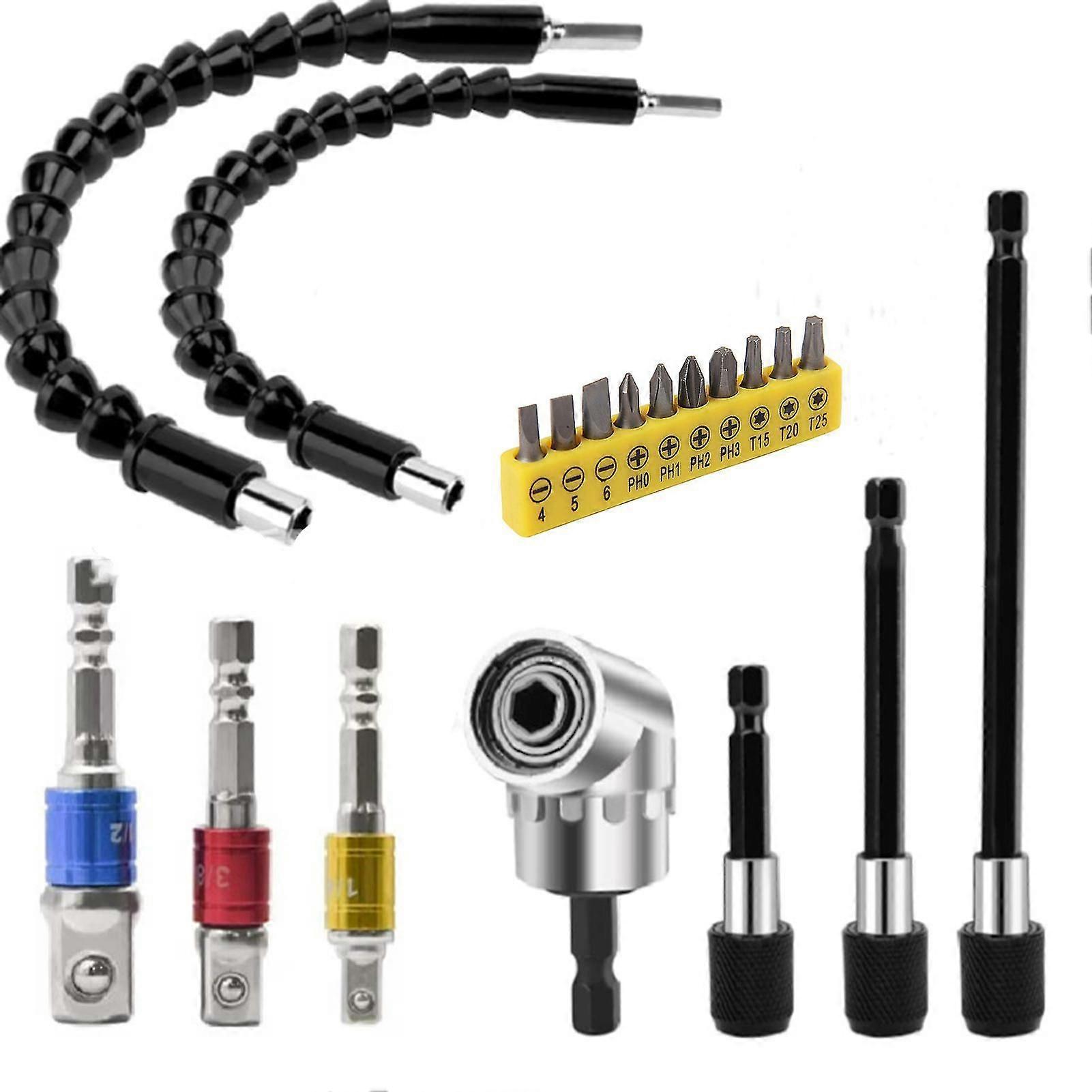 1 Set Screwdriver 105 Degree Anti-rust Extension Power Screwdriver Drill For Workshop