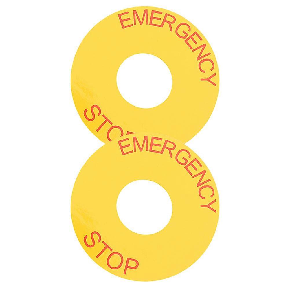 Emergency Stop Sign Sticker PVC for Warning 6Pcs Industrial Machinery