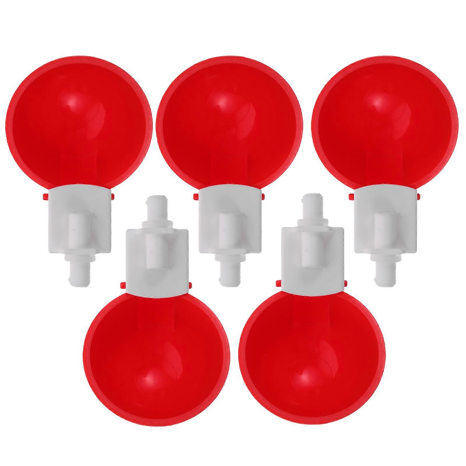 Automatic Chicken Water Feeder Cup for Poultry 2Sets Red Watering Cups