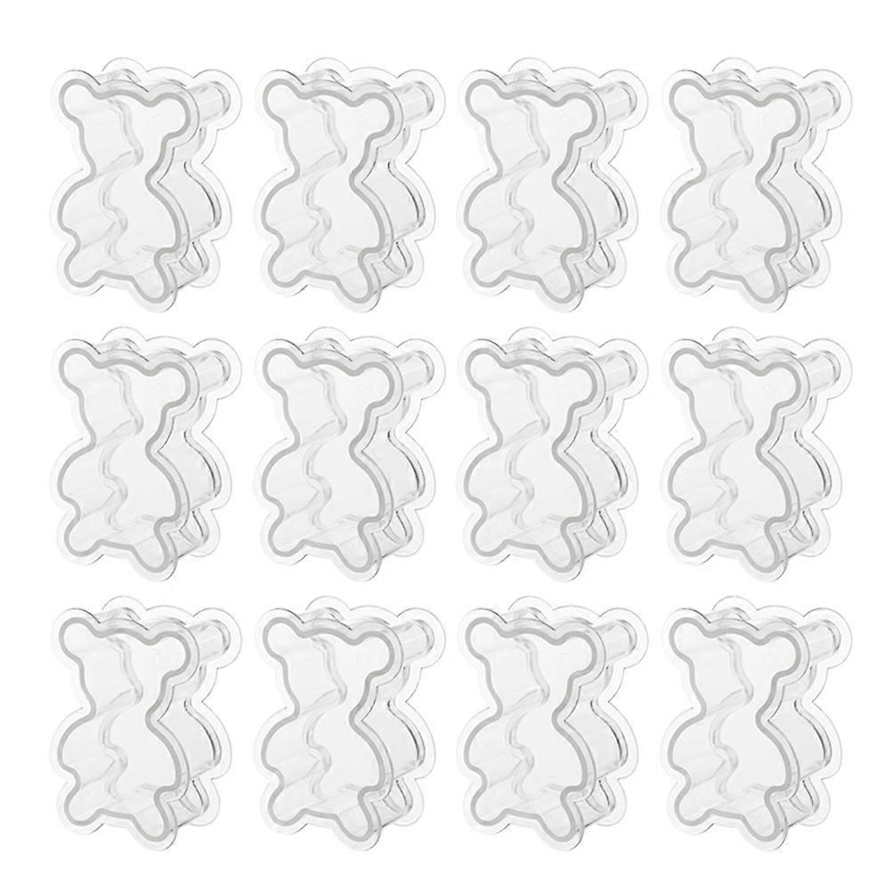 Small Bear Candy Container Transparent PS Plastic Storage Box 12Pcs