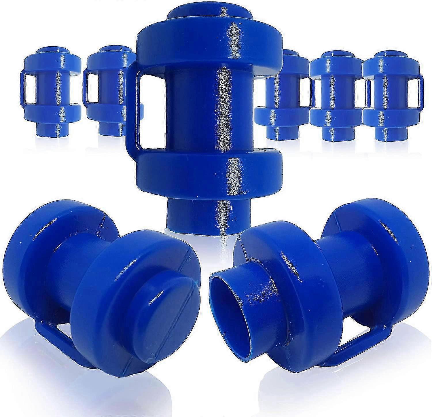 26-27 8 pack trampoline net bar end caps, 25mm, blue