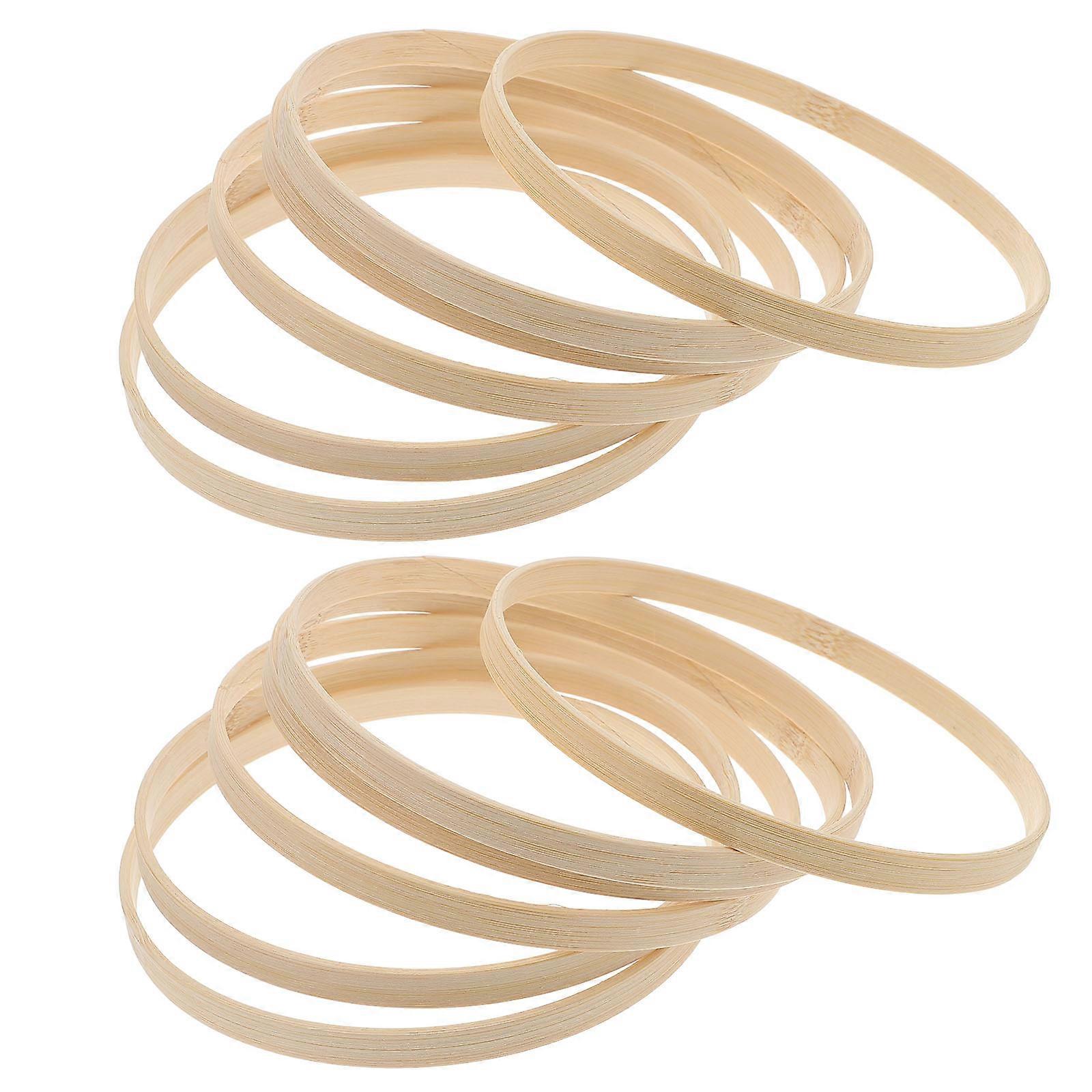 Round Bamboo Hoop Handmaking Frame For Art Display Diy Projects Smooth 15cm 12Pcs