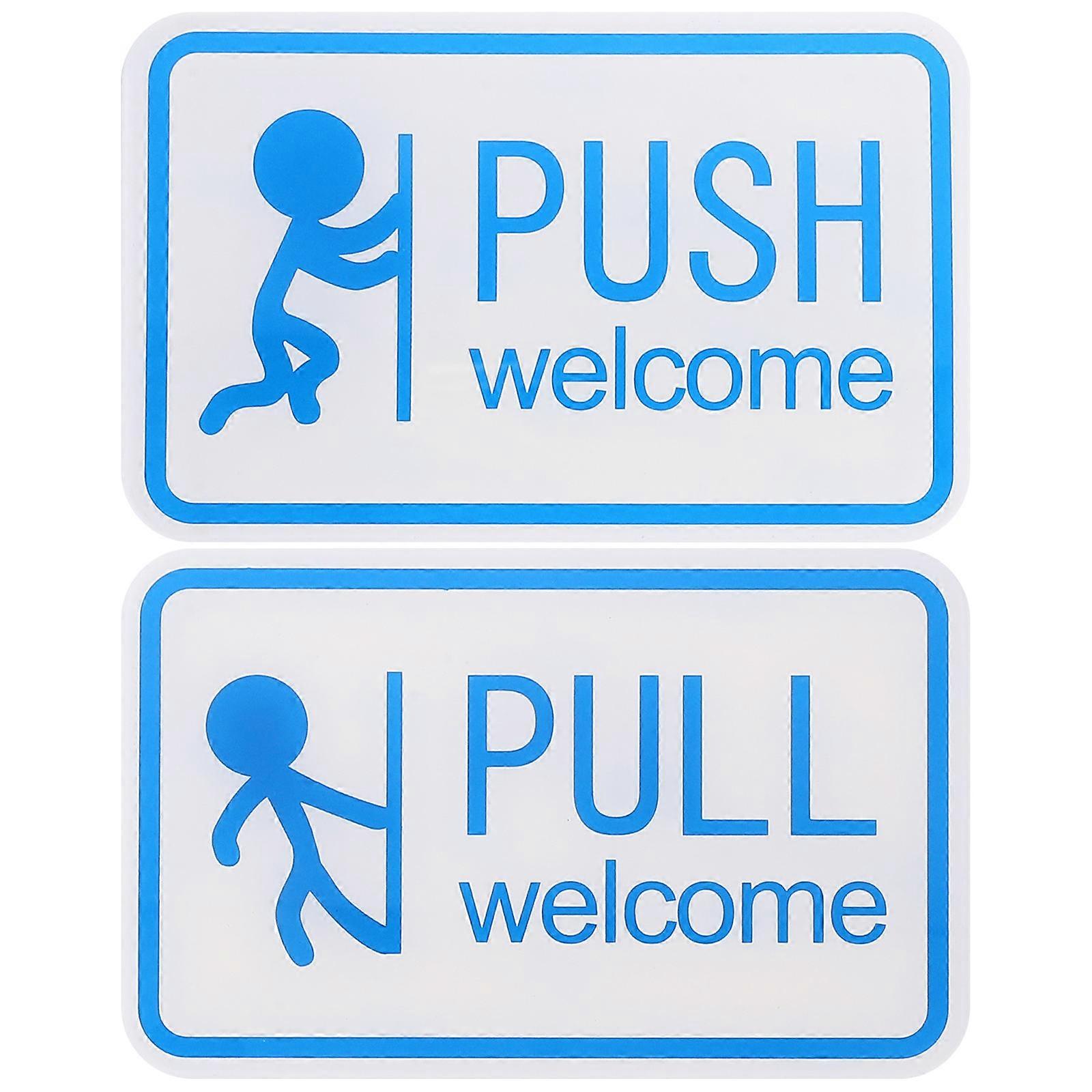 Store Door Sign Acrylic Push-and-Pull Identification Signs for Office Use 1Set