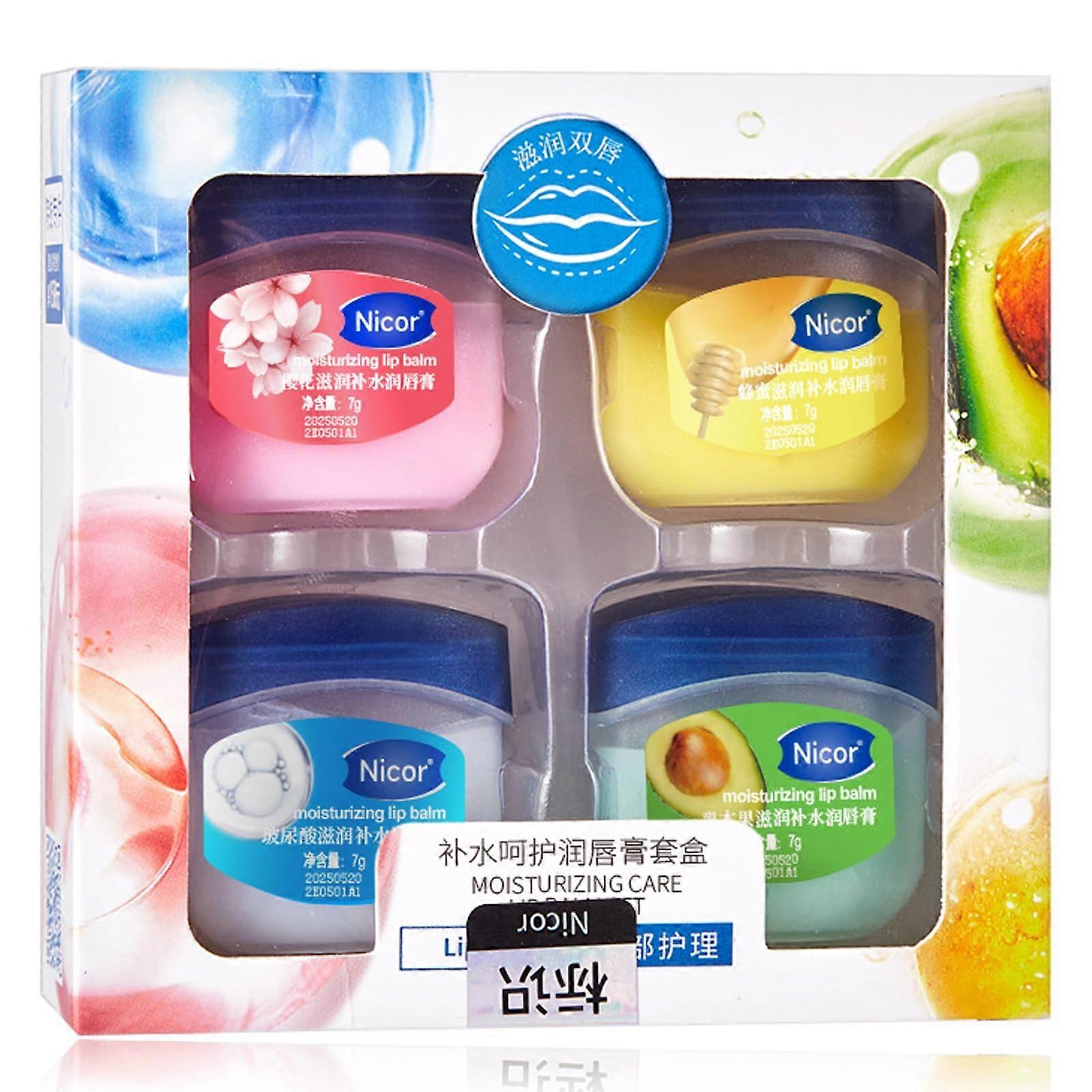 Lip Balm Set with Tinted Moisture, Deep Hydration and Overnight  for Dry Chapped Lips 4 Pack