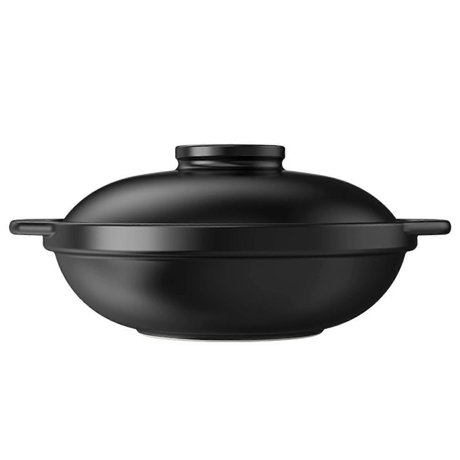 1.7L Ceramic Casserole Pot with Lid and Handle,  Temperature Resistant, Dishwasher Safe