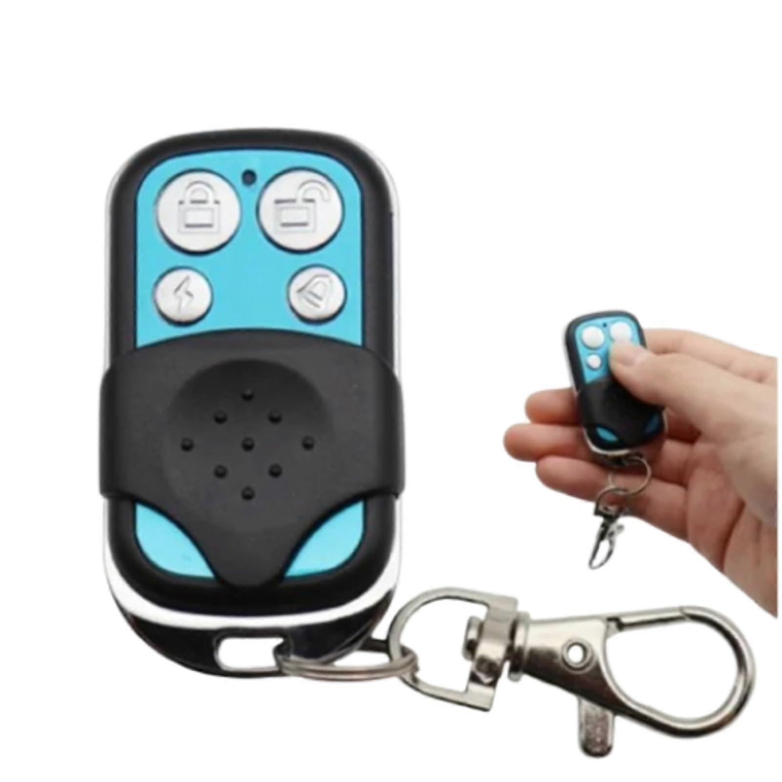 2Pcs 433MHz Universal Garage Door Opener Remote with Keychain, 4Button Wireless Gate Control Blue