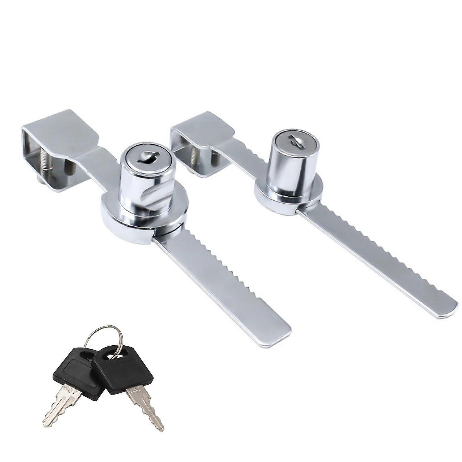 Sliding Glass Door Lock with Key, 2 Pcs Display Case Security Lock for Retail Showcase