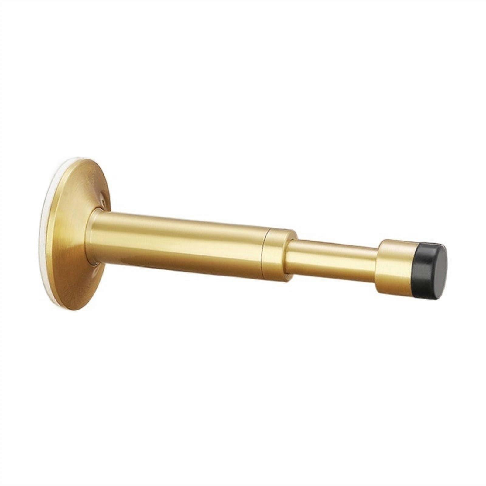 Hydraulic Door Stopper with Noise Reduction Buffer, Pure Copper Gold, Automatic BounceBack Design