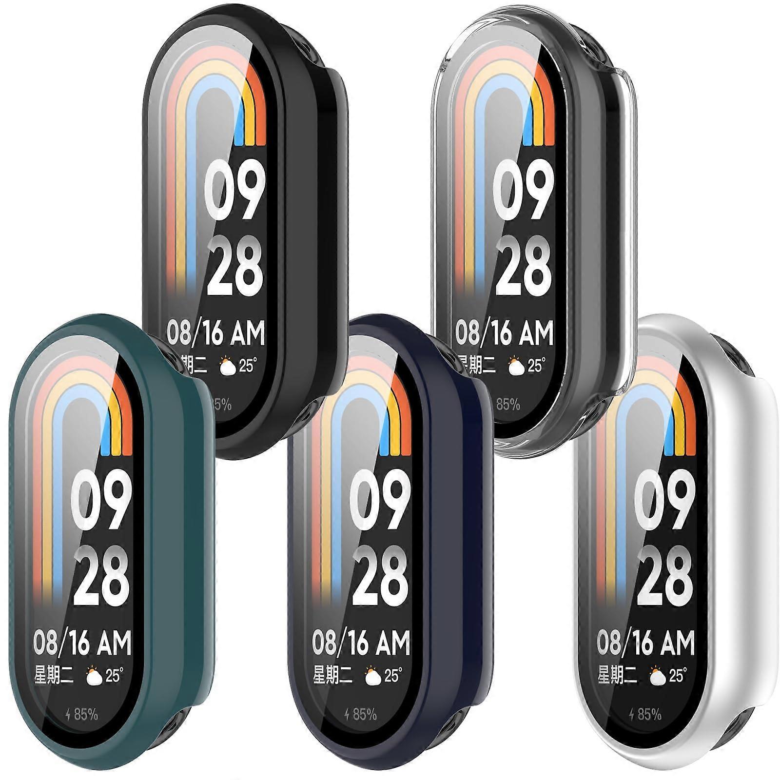 Screen Protector and Case for Xiaomi Mi Smart Band 10 NFC, Full Coverage Shockproof 5 Pack