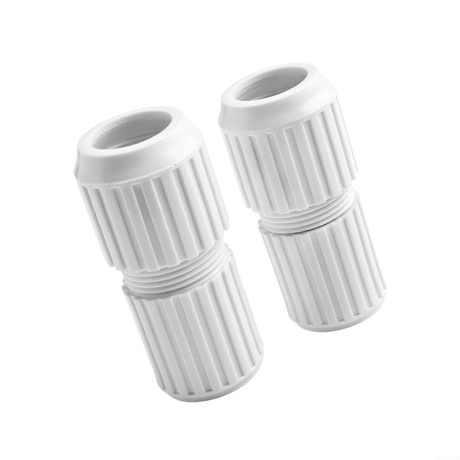 2 Pack White Pool Telescopic Rod Joints with Secure Connection and Smooth Pole Adjustment