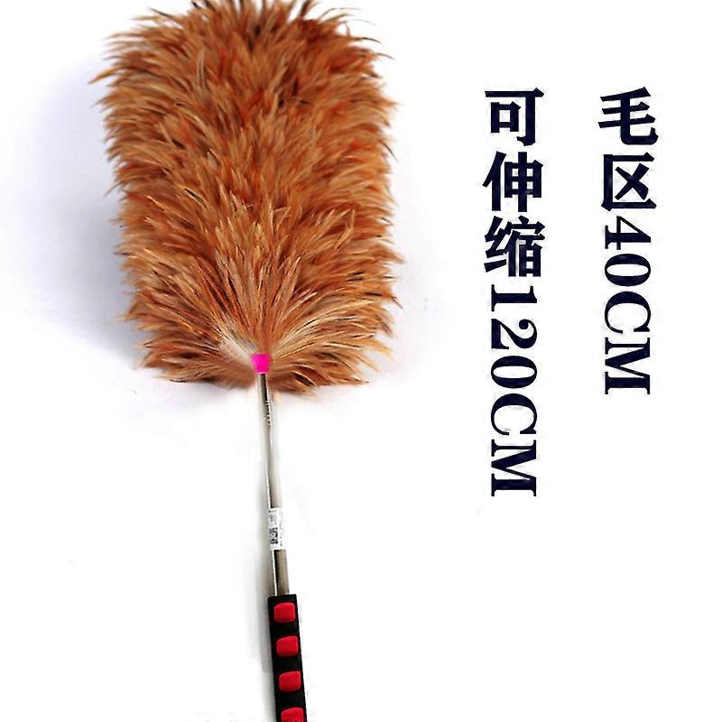 Extendable Feather Duster with Real Chicken Feathers for  Places and Scratch Cleaning