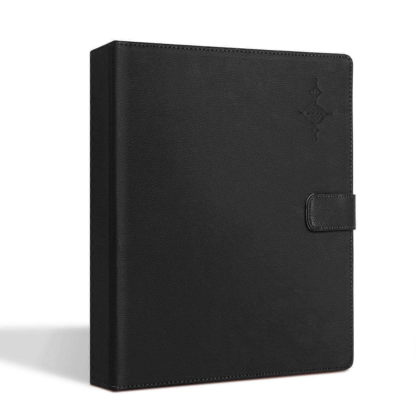 PU Leather Sheet Music Folder A4 Writable Choir Folder with 30 Sheets for Stage Performance Black