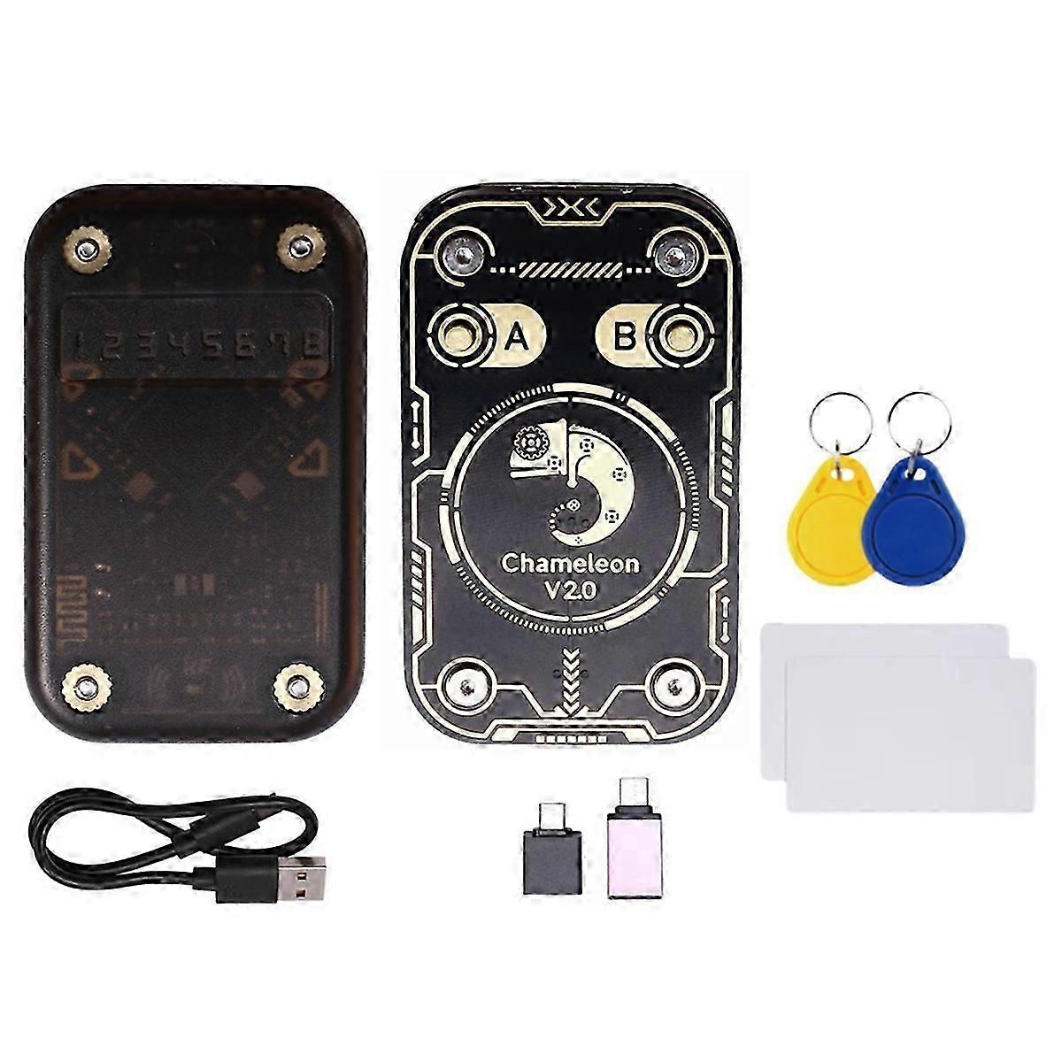 Chameleon V2.0 RFID Smart Chip Reader Emulator Chameleon NFC Duplicator+2xUID Keychain/CUID Card 12