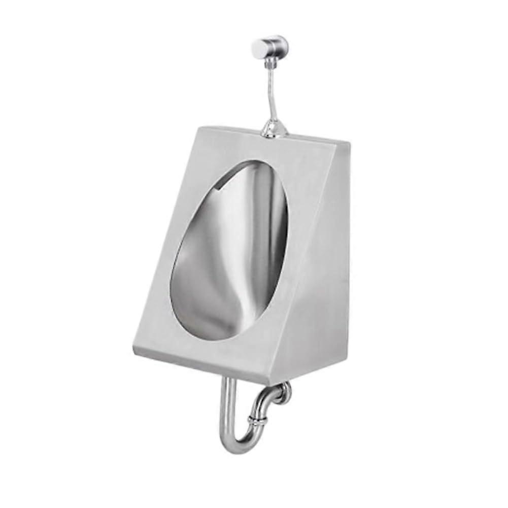 Stainless Steel Wall Mounted Urinal for Men, Compact Easy Clean Space Saving Commercial Silver
