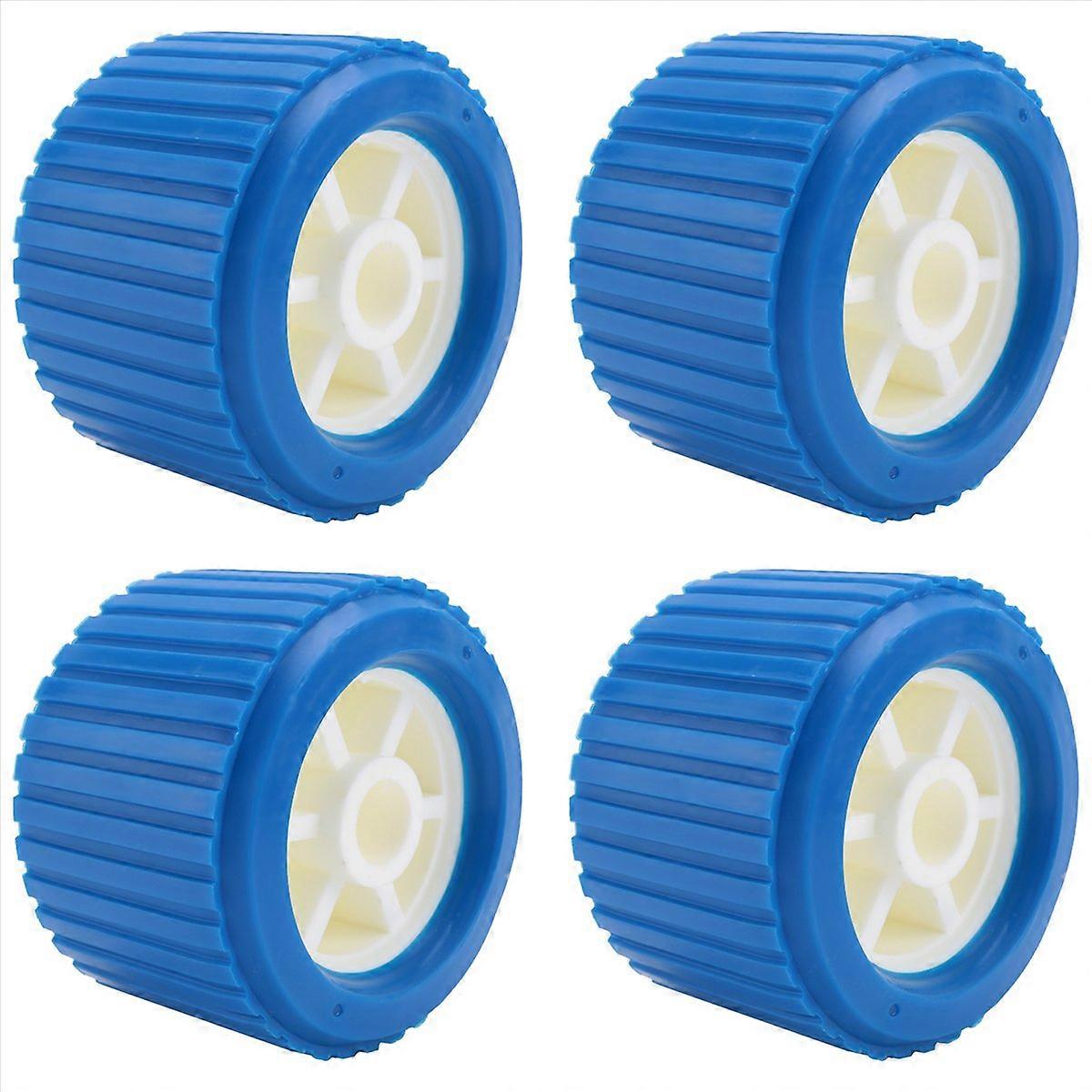 4PCS Boat Trailer Ribbed Wobble Rollers