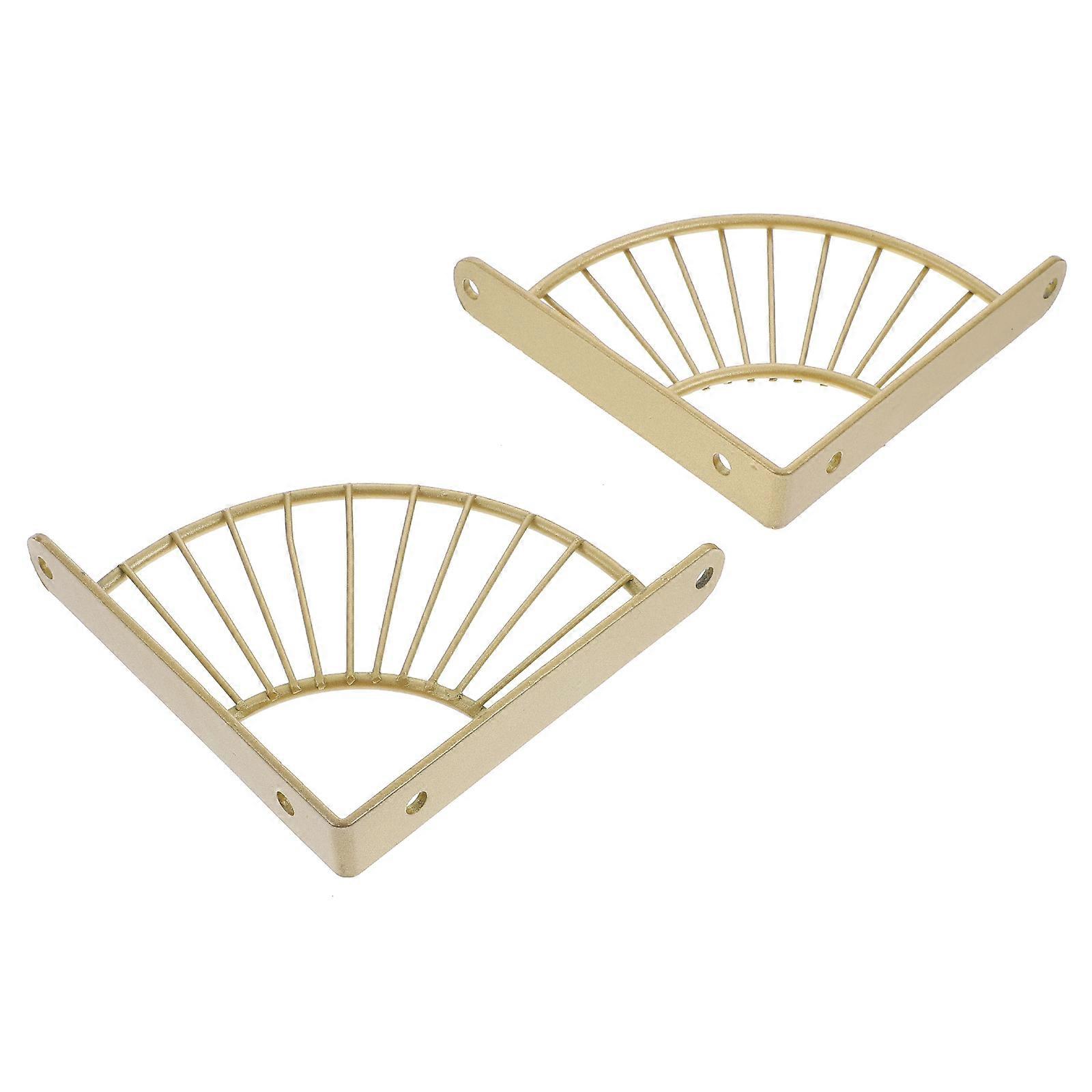 Shelf Support Bracket for Storage Use 2Pcs Iron Fan Shaped Design