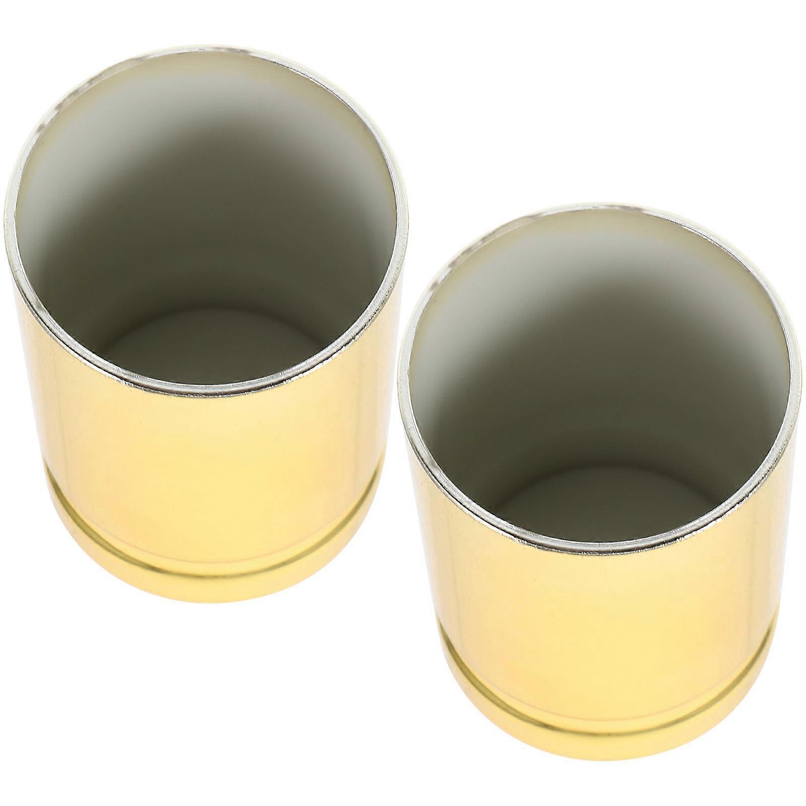 Golden Plastic Small Wine Cups for Party 2Pcs Reusable Drinking Cups