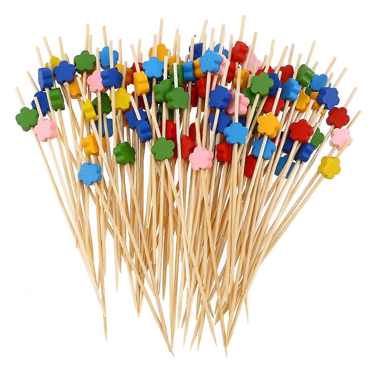 Creative Fruit Picks Handmade Bamboo Cocktail Picks for Eating Use 100Pcs