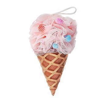 Esponja de baño con forma de cono de helado y abundante espuma, esponja de ducha con dibujos animados para niños y adultos.