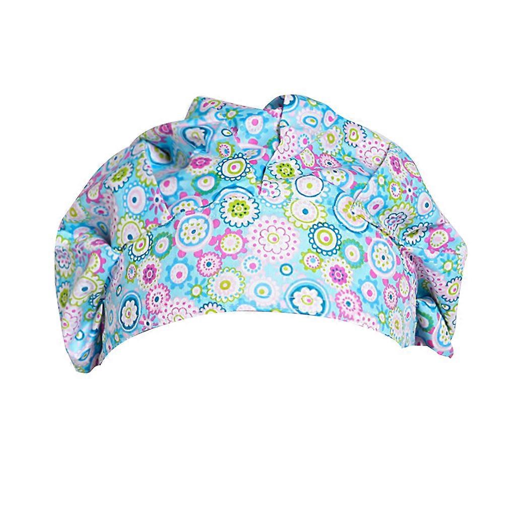 Working Operating Room Cap for Decoration Beautiful Blue Flower Printed