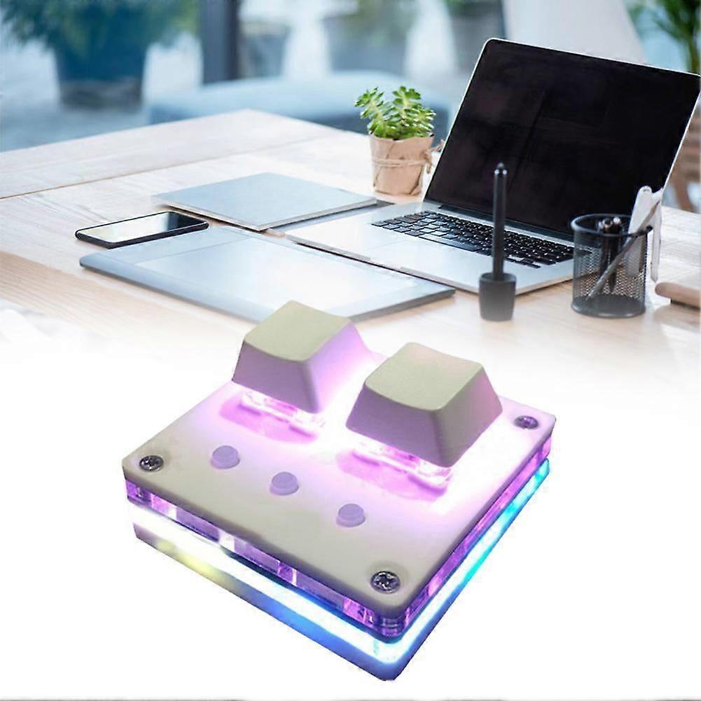 2-key Mini Mechanical Gaming LED Keypad Programming Keyboard Kit OSU Macro V6D4