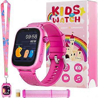 4G-Smartwatch für Kinder mit SIM-Karte, 47 Spielen, Zwei-Wege-Telefonie, SOS-Taste – Kompatibel mit Android & iOS (Rosérot)