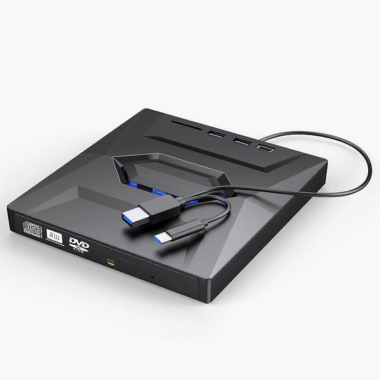USB3.0 TYPE 3-in-1 Multi-Function External Mobile Drive CD DVD Burner, SD Card, U Disk Player Read