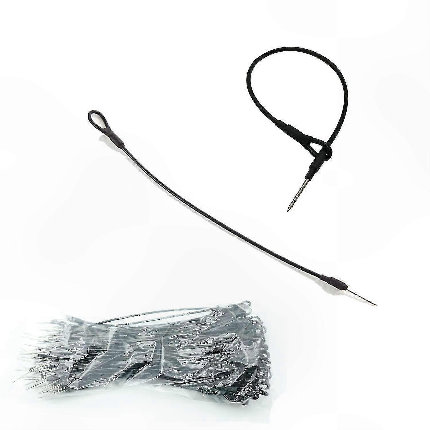 100-Pack Black Wire Loop Lanyards for Security Tags, EAS Antitheft System-Compatible Accessories