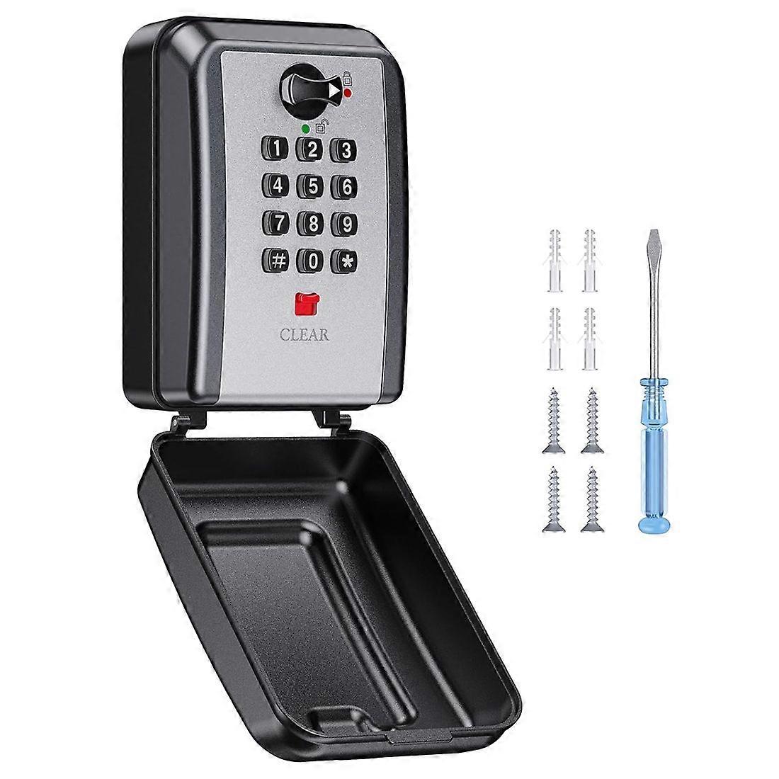 Wall Safe Key Lock Box, 12 Digit Combination Lock Box with Resttable Code, Large & Weatherproof , Key Safe Storage Box